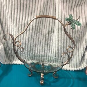 Forged glass and metal centerpiece